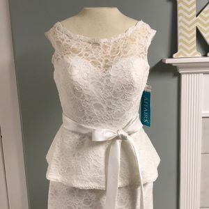 Mori Lee Ivory Evening Two Piece Dress